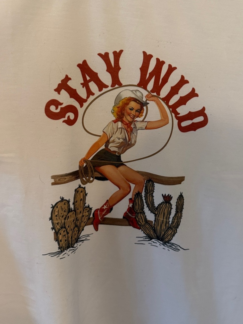 Stay Wild Graphic Muscle Tee - White